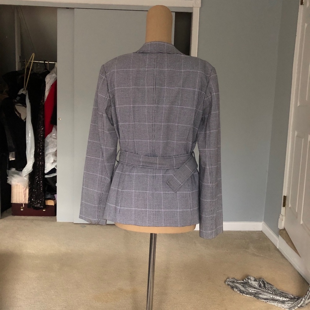 Michael Kors plaid belted jacket - Picture 2 of 3